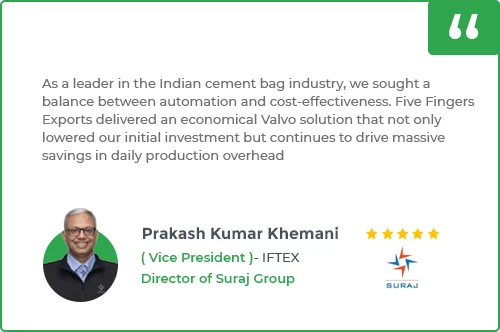 Valve Bag making machine testimonial